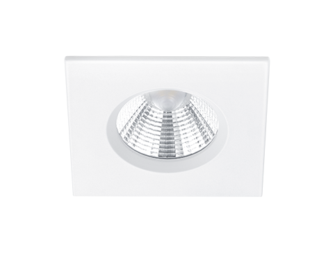 Klausang mat witte inbouwspot met metalen afwerking en geïntegreerde LED, set van 3