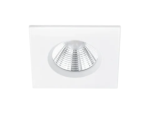 Klausang mat witte inbouwspot met metalen afwerking en geïntegreerde LED, set van 3
