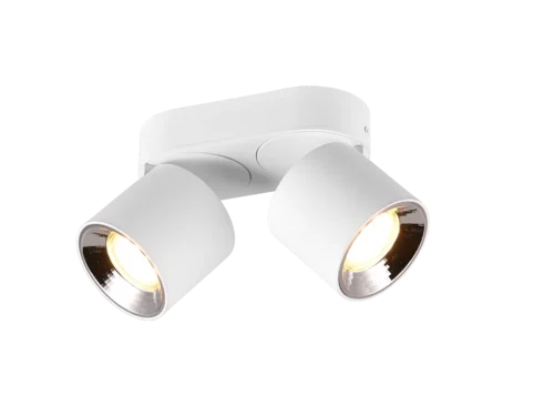 Plafondlamp Greelvand mat wit, set van 3, met 2 verstelbare GU10-spots en strakke metalen afwerking