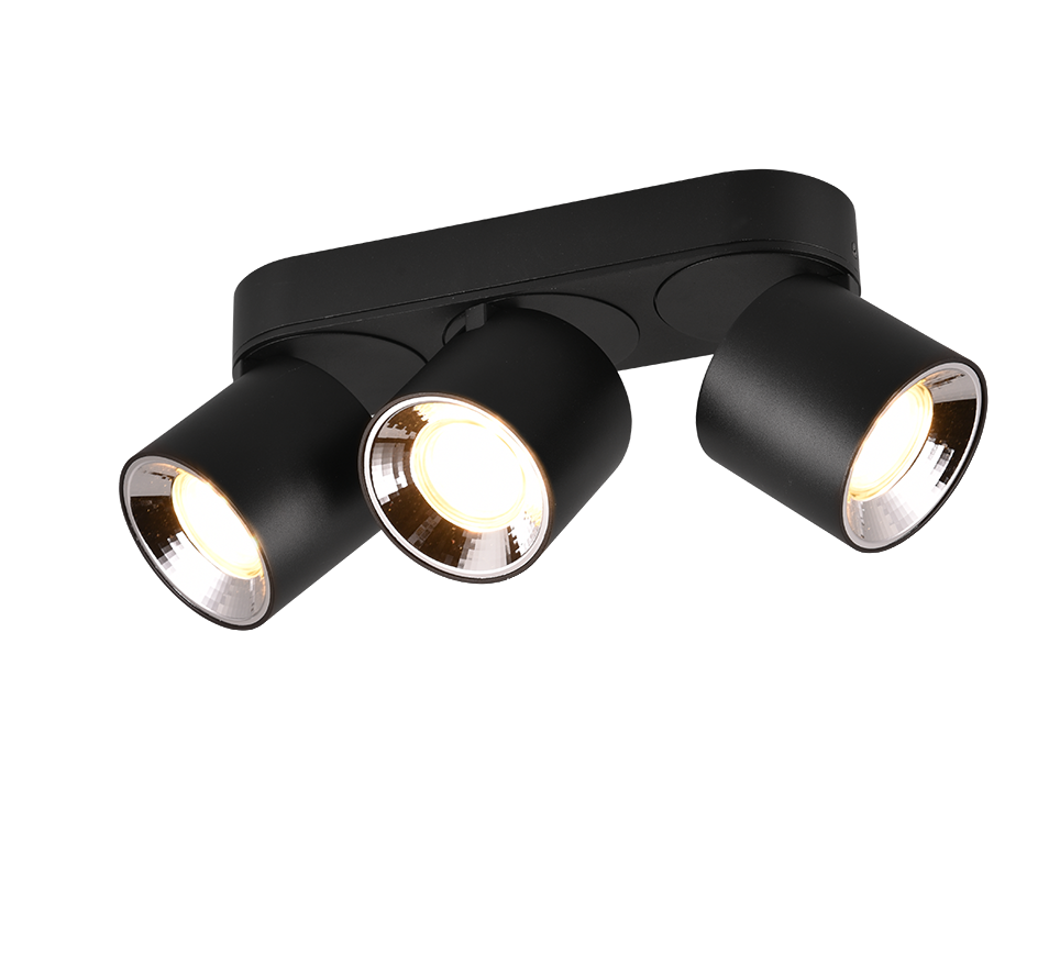 Plafondlamp Dilty Mat Zwart - Set van 3