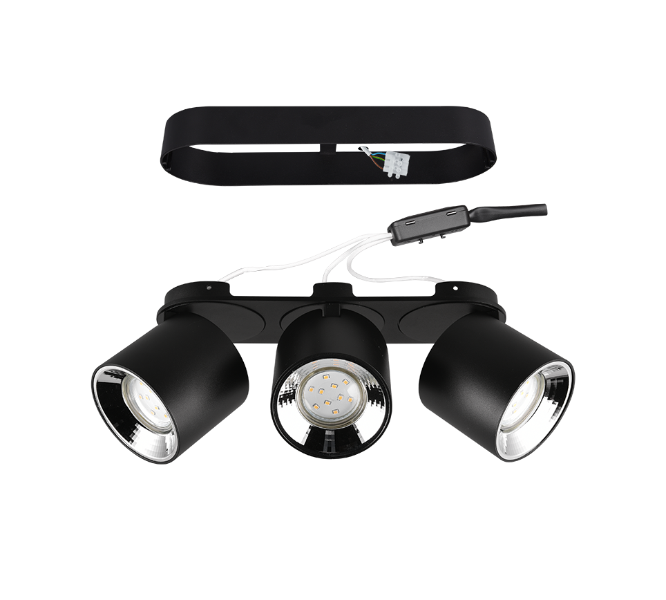 Plafondlamp Dilty Mat Zwart - Set van 3 - Afbeelding 3