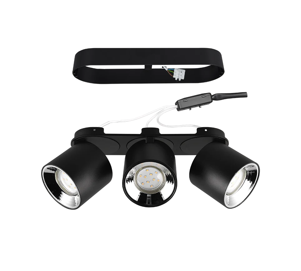 Plafondlamp Dilty Mat Zwart - Set van 3 - Afbeelding 3