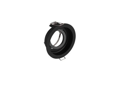 Broolel matzwarte inbouwspot Ø9,2 cm met draaibare metalen ring, set van 3