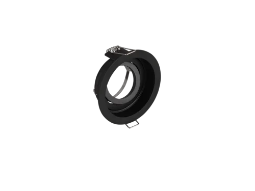 Broolel matzwarte inbouwspot Ø9,2 cm met draaibare metalen ring, set van 3