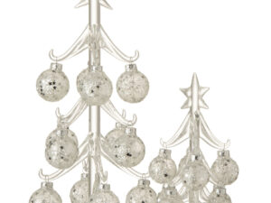 Kerstballen Ciessone Glas Zilver