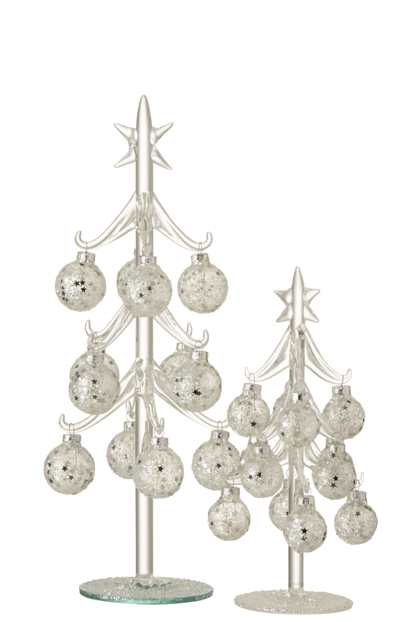 Kerstballen Ciessone Glas Zilver