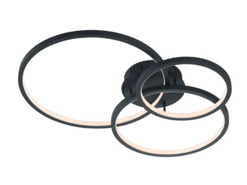 Plafondlamp Tare Antraciet set van 3 met moderne LED ringen en dimbare lichtkleur