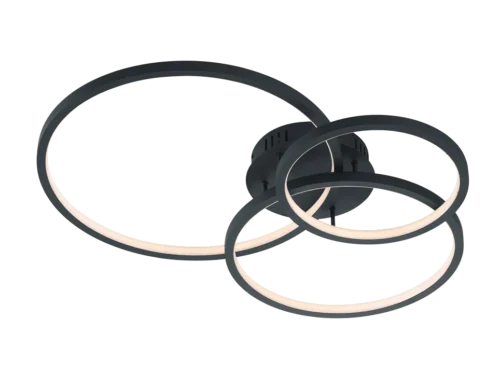 Plafondlamp Tare Antraciet set van 3 met moderne LED ringen en dimbare lichtkleur