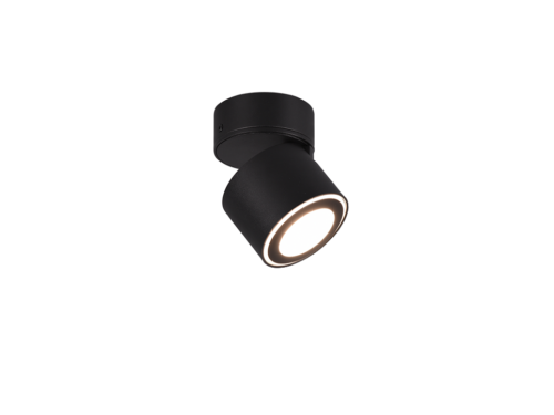 Plafondlamp Stanton mat zwart, compact met geïntegreerde LED en warm wit licht, set van 3