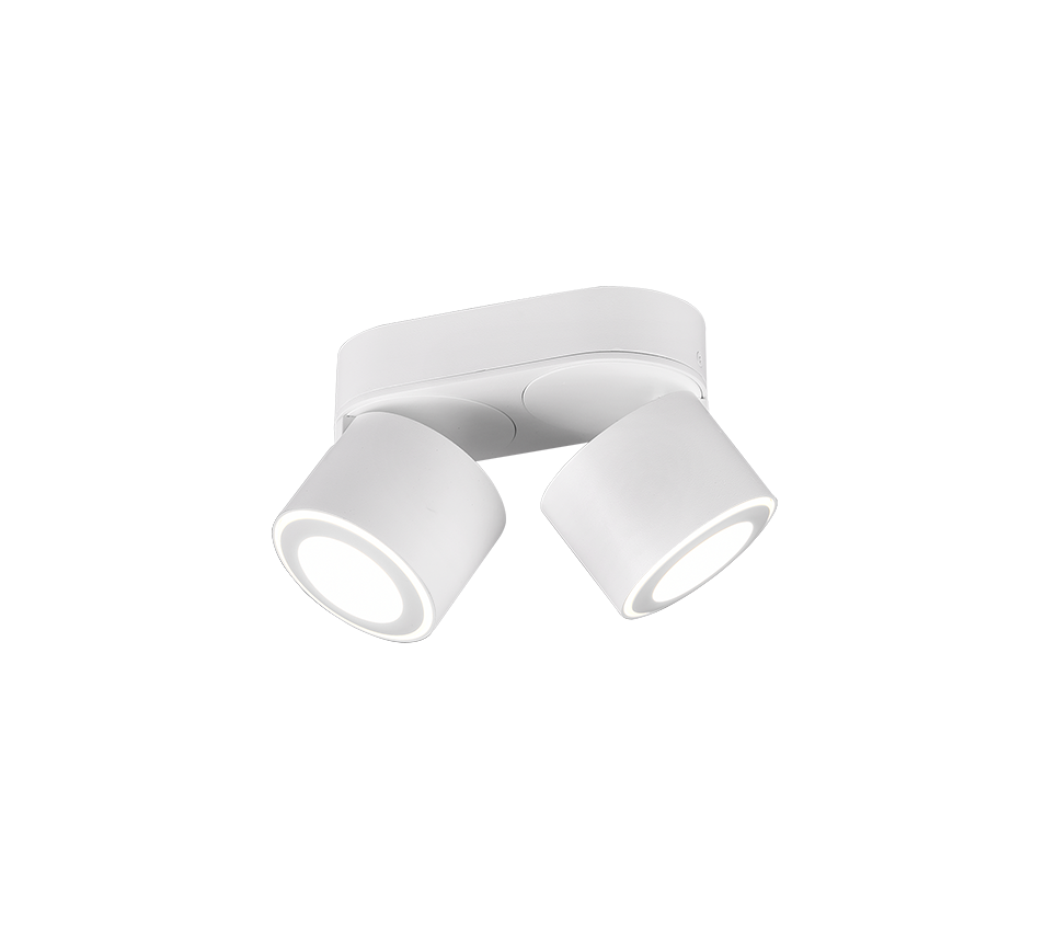 Plafondlamp Caldena mat wit, set van 3, met 2 verstelbare LED-spots voor modern licht