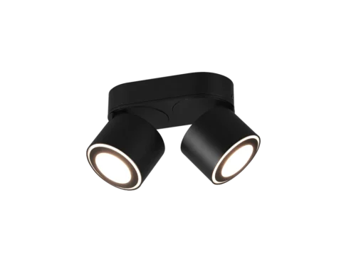 Plafondlamp Caalum mat zwart, set van 3 met draaibare spots en geïntegreerde LED