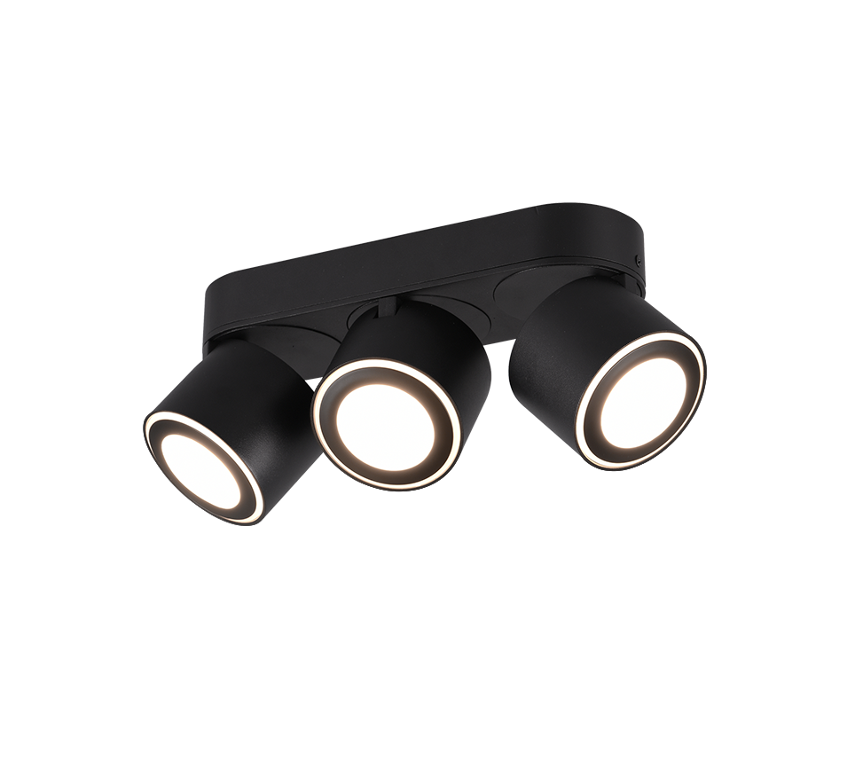 Plafondlamp Naaku Mat Zwart - Set van 3