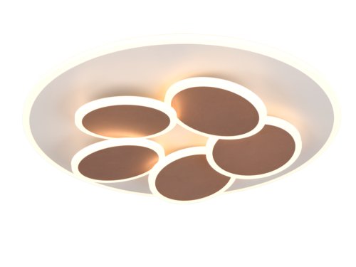 Plafondlamp Benor Wit Ø49 cm met 5 ringen en geïntegreerde LED-verlichting in warm licht