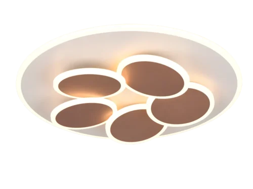 Plafondlamp Benor Wit Ø49 cm met 5 ringen en geïntegreerde LED-verlichting in warm licht