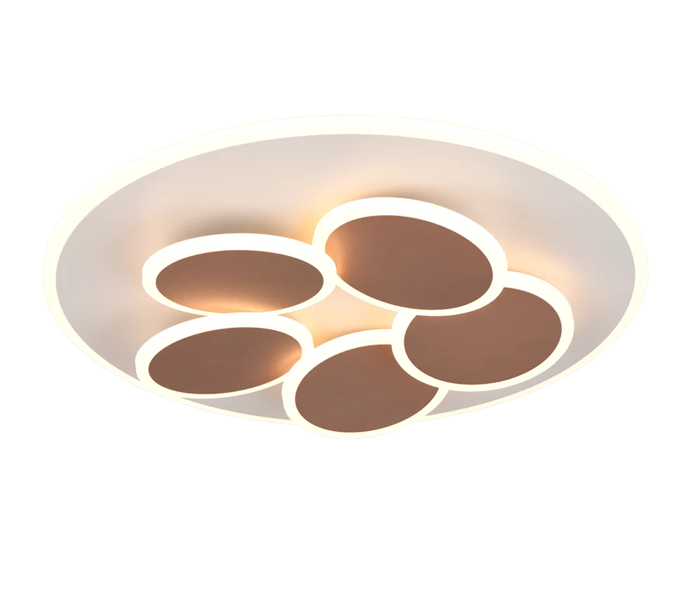 Plafondlamp Benor Wit Ø49 cm met 5 ringen en geïntegreerde LED-verlichting in warm licht