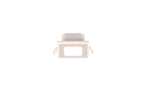 Trabel matwitte inbouwspot met geïntegreerde LED, vierkant ontwerp, set van 3
