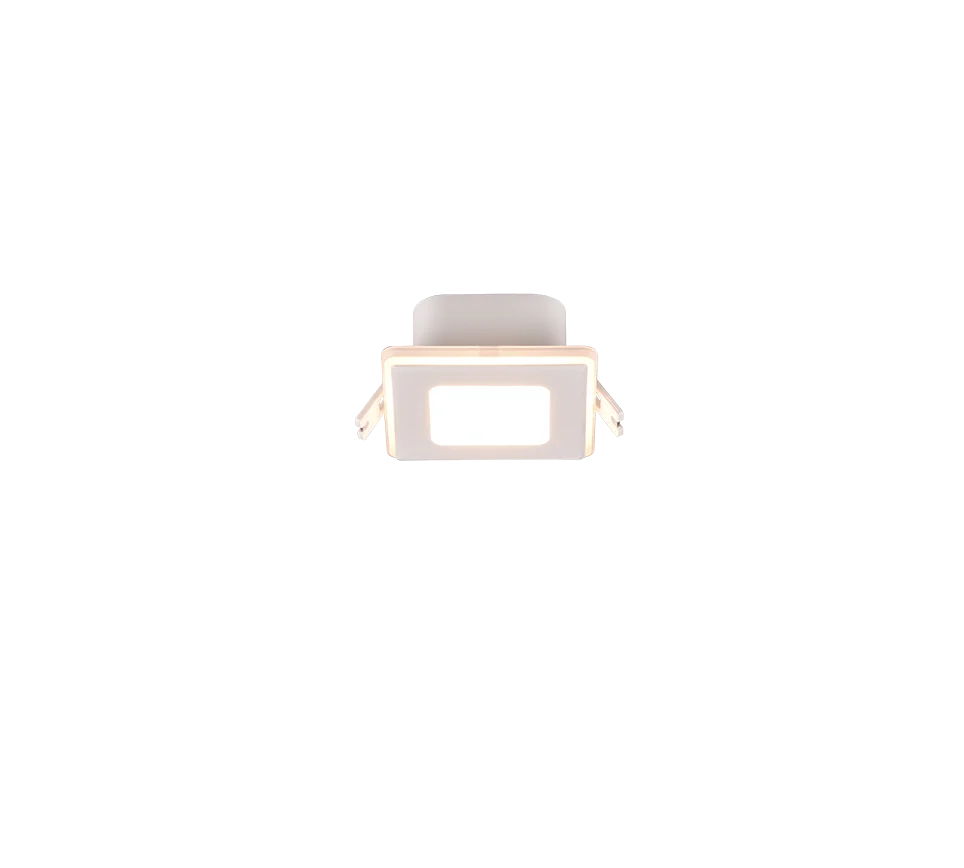Trabel matwitte inbouwspot met geïntegreerde LED, vierkant ontwerp, set van 3