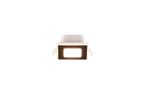 Inbouwspot Ellecom mat zwart, vierkante LED spot met warm licht, set van 3
