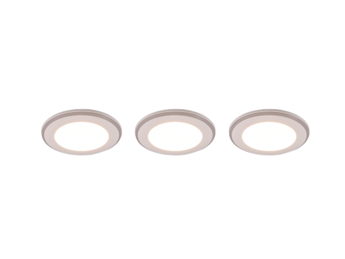 Inbouwspot Geinnero mat wit set van 3 met geïntegreerde LED en warm wit licht