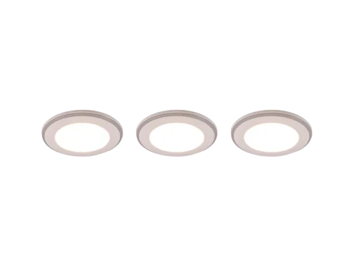 Inbouwspot Geinnero mat wit set van 3 met geïntegreerde LED en warm wit licht
