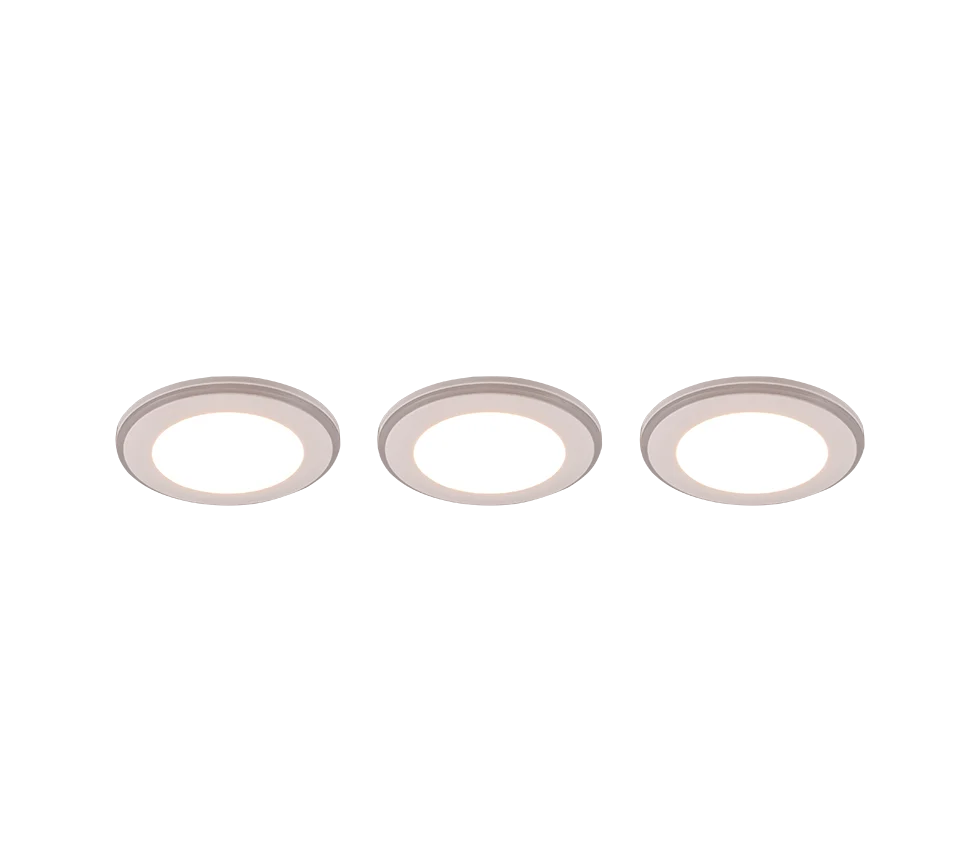 Inbouwspot Geinnero mat wit set van 3 met geïntegreerde LED en warm wit licht