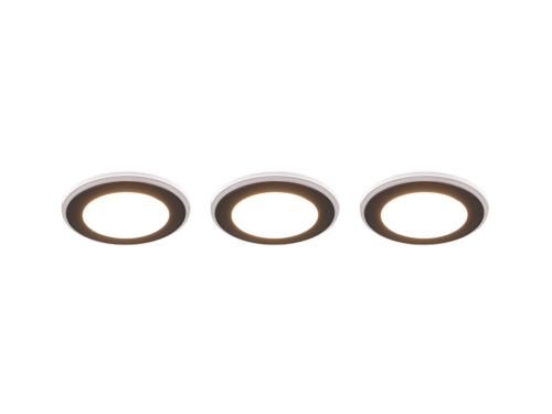 Inbouwspot Leiken mat zwart Ø8,2 cm set van 3 met geïntegreerde LED en dimbare ringen