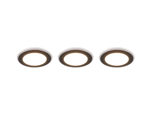 Inbouwspot Leiken mat zwart Ø8,2 cm set van 3 met geïntegreerde LED en dimbare ringen