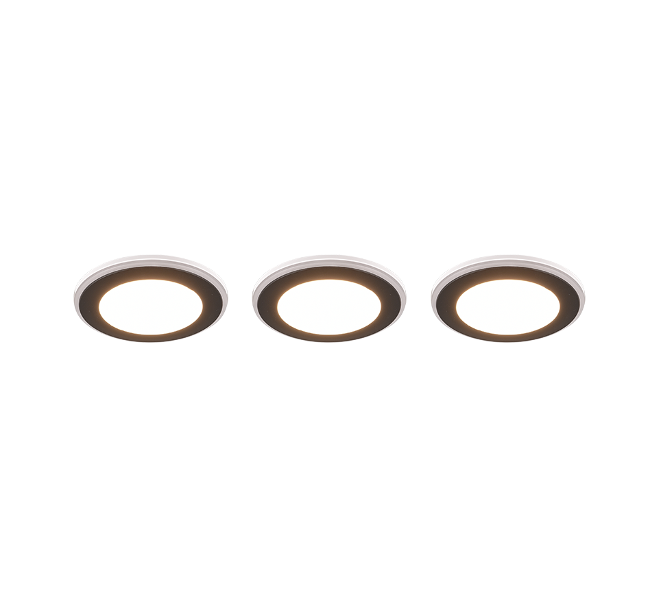 Inbouwspot Leiken Mat Zwart Ø8,2 cm - Set van 3