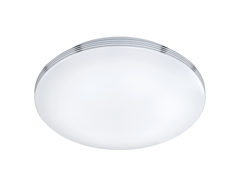 Plafondlamp Liltand chroom Ø35 cm met witte kap, geïntegreerde LED en strakke moderne look