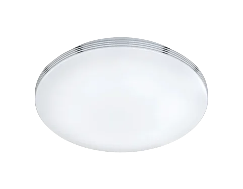 Plafondlamp Liltand chroom Ø35 cm met witte kap, geïntegreerde LED en strakke moderne look