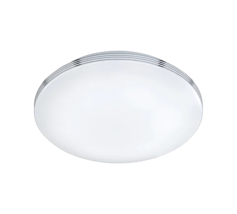 Plafondlamp Liltand chroom Ø35 cm met witte kap, geïntegreerde LED en strakke moderne look