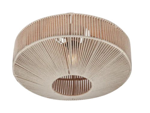 Plafondlamp Keirdea beige Ø46 cm met katoenen kap en warm, sfeervol licht in modern design