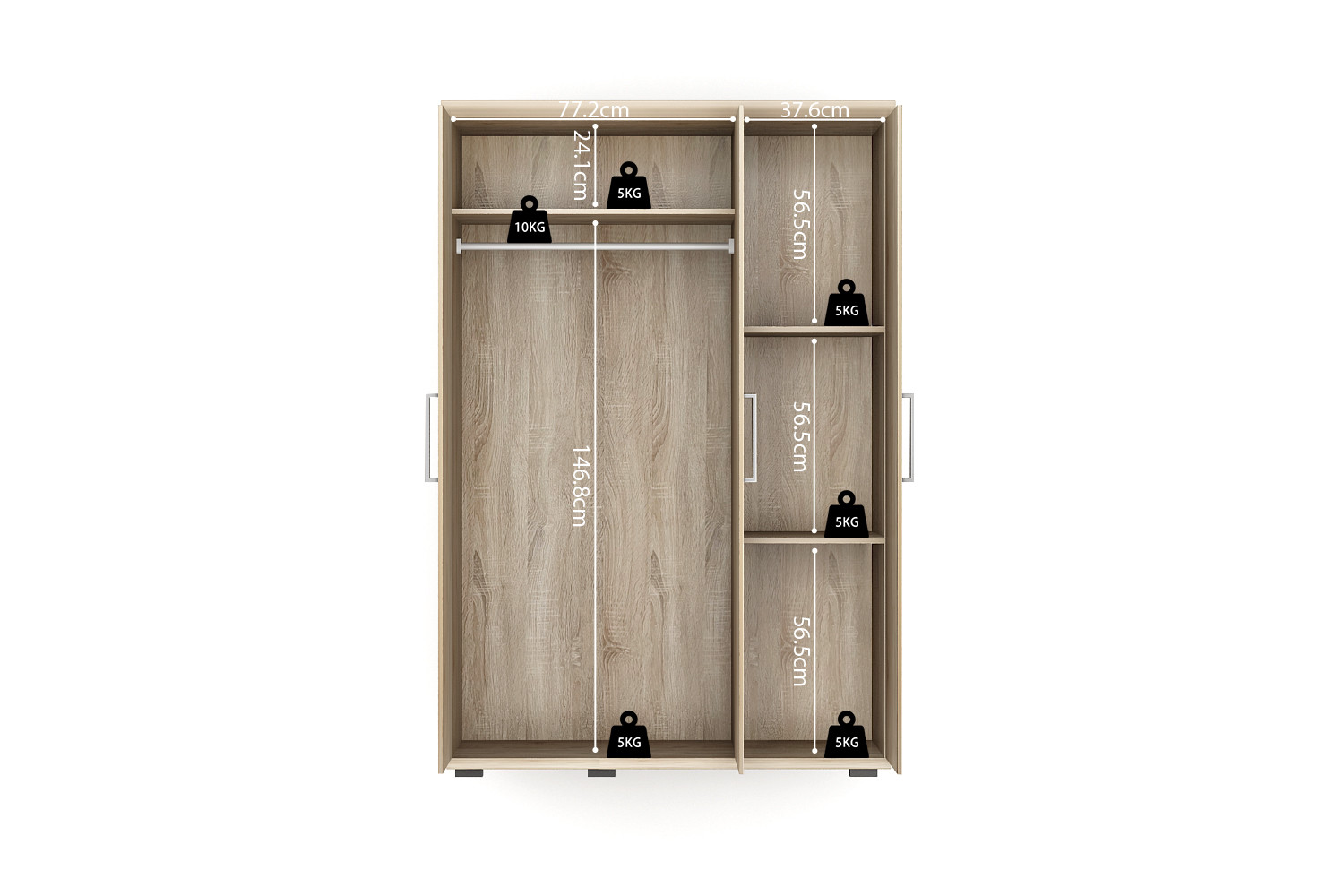 Kledingkast Stiestane 120 cm - Afbeelding 7