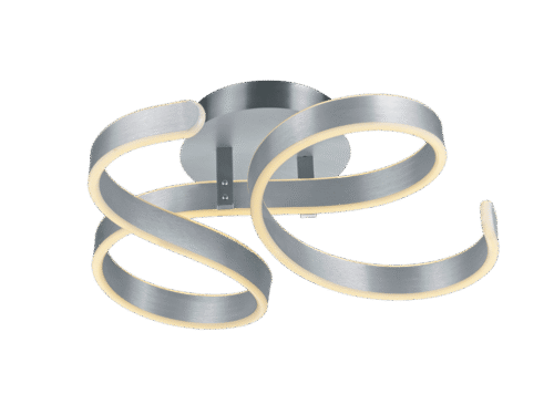 Zookine plafondlamp met 3 geborstelde aluminium LED-ringen, moderne plafondverlichting in zilver