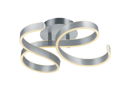 Zookine plafondlamp met 3 geborstelde aluminium LED-ringen, moderne plafondverlichting in zilver