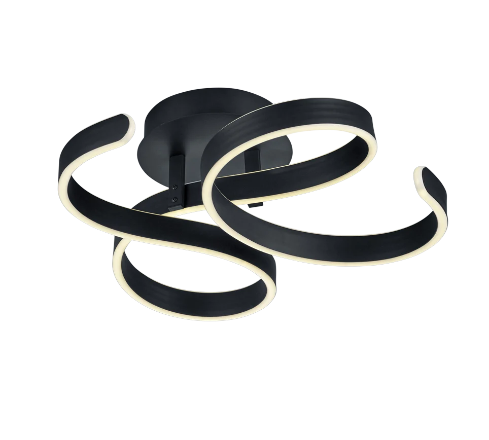 Plafondlamp Sleirrar Antraciet set van 3, modern zwart met warmwitte geïntegreerde LED