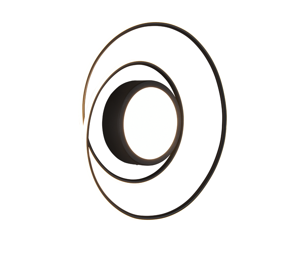 Plafondlamp Flaunner Mat Zwart Ø60 cm - Set van 3 - Afbeelding 2