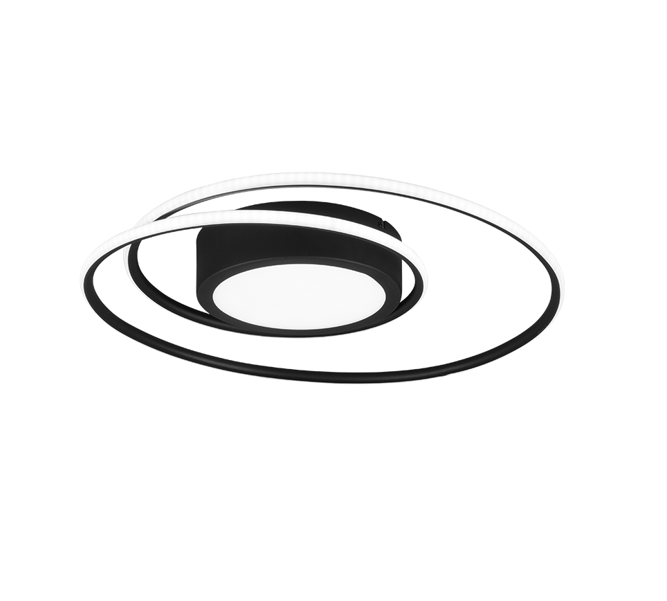 Plafondlamp Flaunner Mat Zwart Ø60 cm - Set van 3 - Afbeelding 4