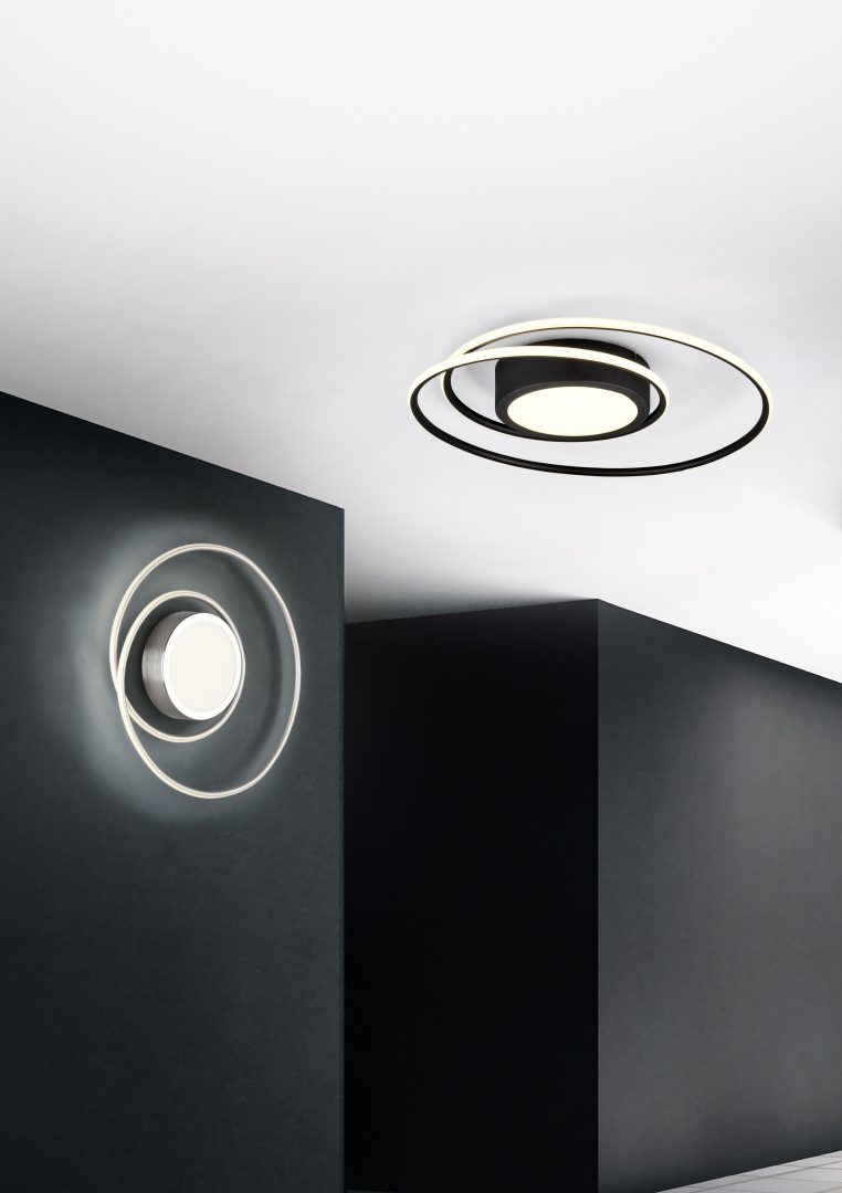 Plafondlamp Flaunner Mat Zwart Ø60 cm - Set van 3 - Afbeelding 6