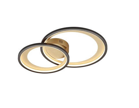 Plafondlamp Fullir mat zwart set van 3 met twee ronde LED-ringen en warm licht