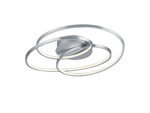 Plafondlamp Dierun mat nikkel, set van 3 ringen met geïntegreerde LED en warm wit licht