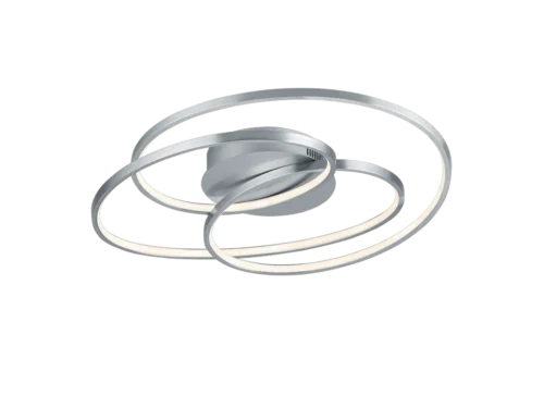 Plafondlamp Dierun mat nikkel, set van 3 ringen met geïntegreerde LED en warm wit licht