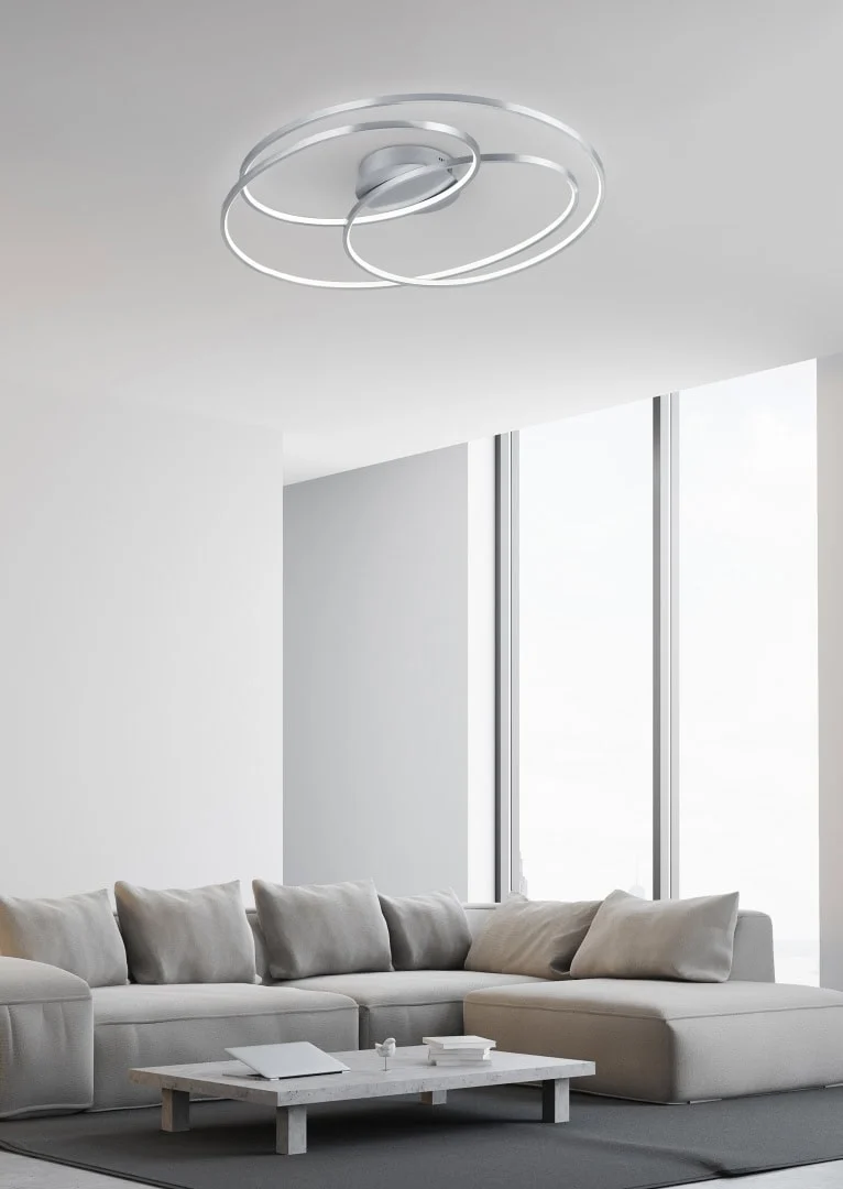 Plafondlamp Dierun Mat Nikkel - Set van 3 - Afbeelding 2