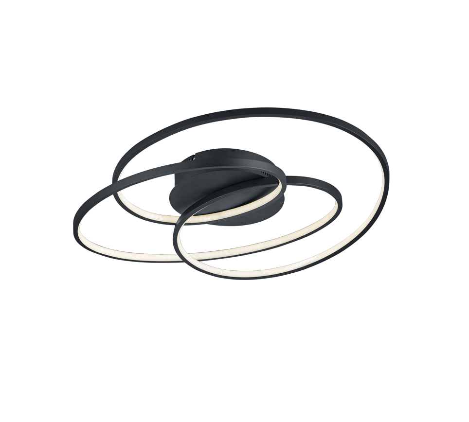 Plafondlamp Staldira Mat Zwart - Set van 3