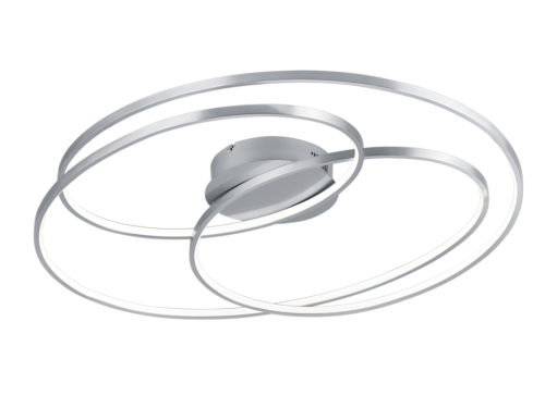 Saussis plafondlamp mat nikkel, set van 3 ringen met geïntegreerde LED en warm 3000K licht