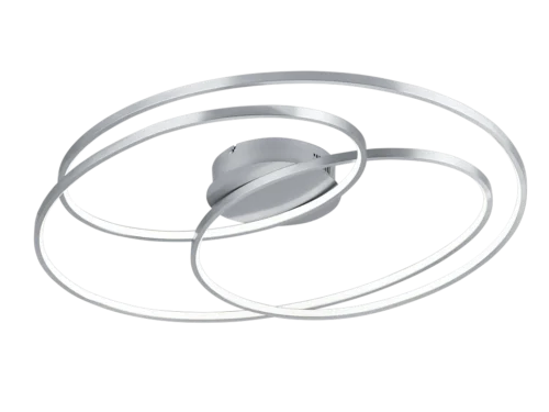 Saussis plafondlamp mat nikkel, set van 3 ringen met geïntegreerde LED en warm 3000K licht