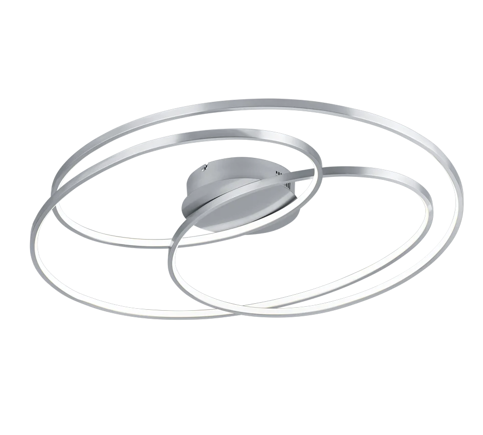 Saussis plafondlamp mat nikkel, set van 3 ringen met geïntegreerde LED en warm 3000K licht