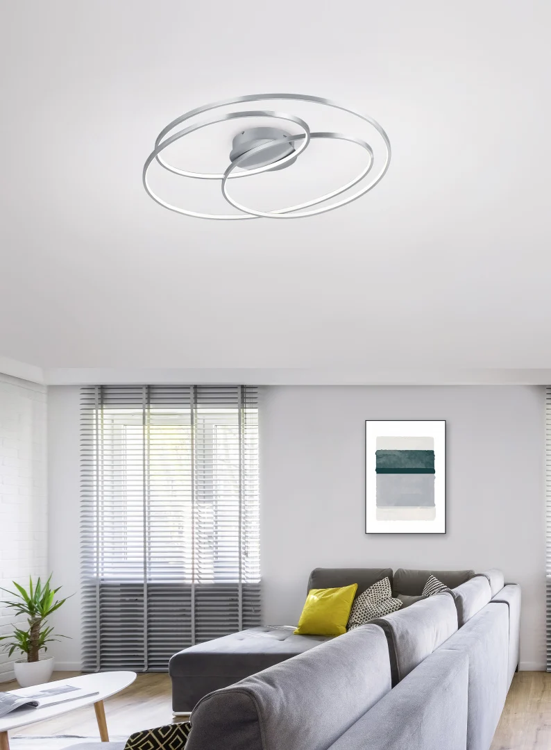 Plafondlamp Saussis Mat Nikkel - Set van 3 - Afbeelding 2