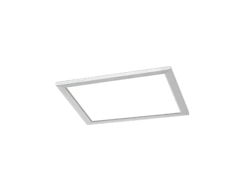 Plafondlamp Zebonte mat nikkel met wit acryl en glas, strak vierkant design met geïntegreerde LED lichtbron