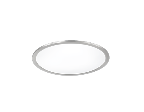 Plafondlamp Paldund mat nikkel Ø45 cm met wit acryl, strakke ronde LED plafonnière for woon- of slaapkamer